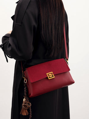 crossbody bag in burgundy