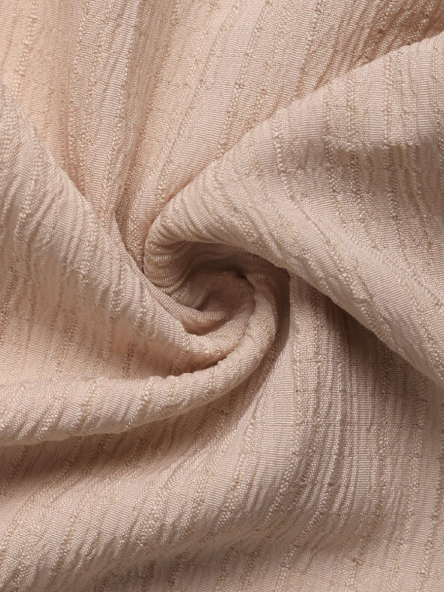 Tan Textured Drawstring Cargo Trousers