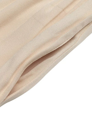 Apricot smocked tie shoulder wide-leg romper with pocket detail