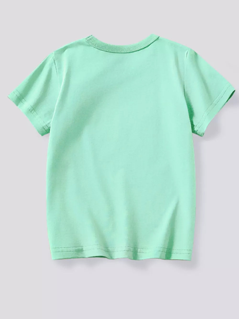 Toddler mint green cotton blend short sleeve t-shirt with crew neck.