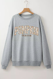 rust sweatshirt with floral print letters and long sleeve