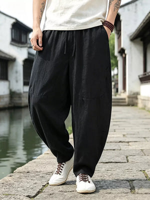 Ivory Men's Plus Size Loose Fit Sweatpants With Drawstring