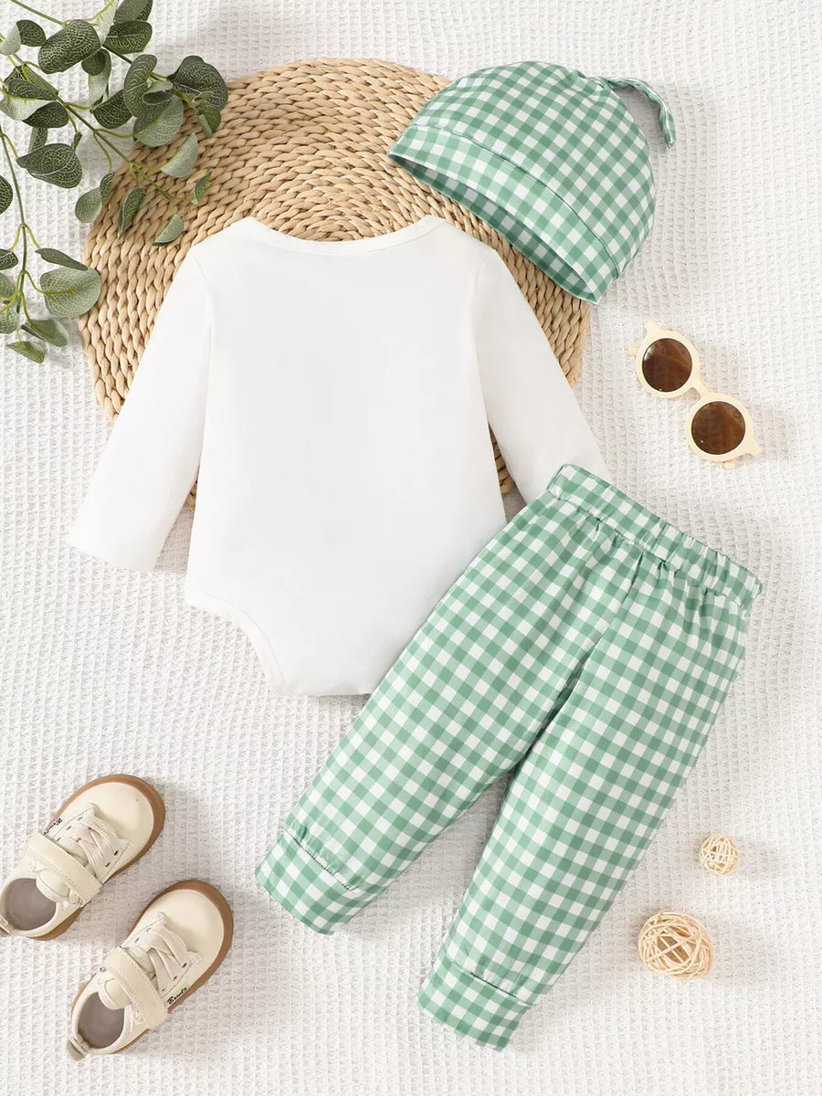 Children's Long Sleeve Bodysuit And Pants Set With Hat option 8