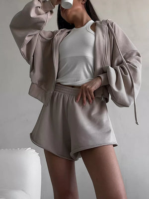 Light Gray with Zip-up Mini Jacket in Light Gray
