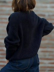 Brown relaxed cardigan with v-neck