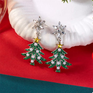 silver earrings featuring rhinestone embellishment and novelty