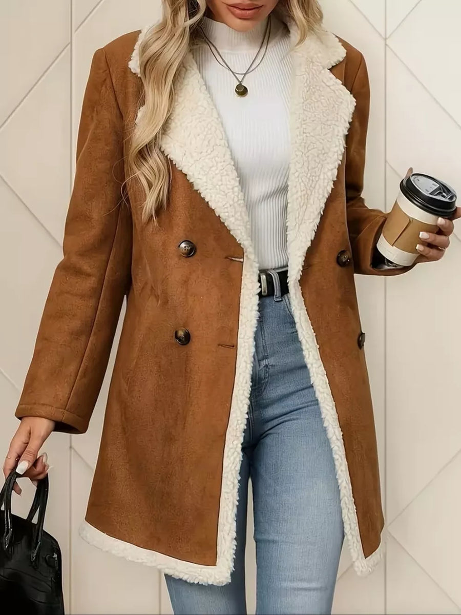 100% polyester Care instructions: Machine wash cold overcoat in cream with regular silhouette