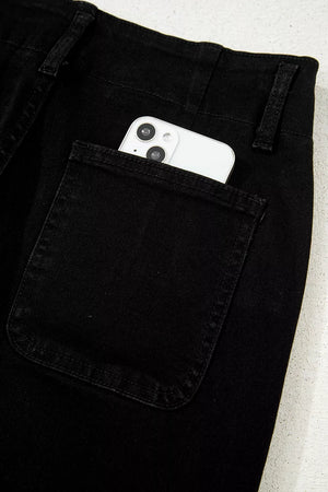 2-button High Waist Flared Jeans option 12