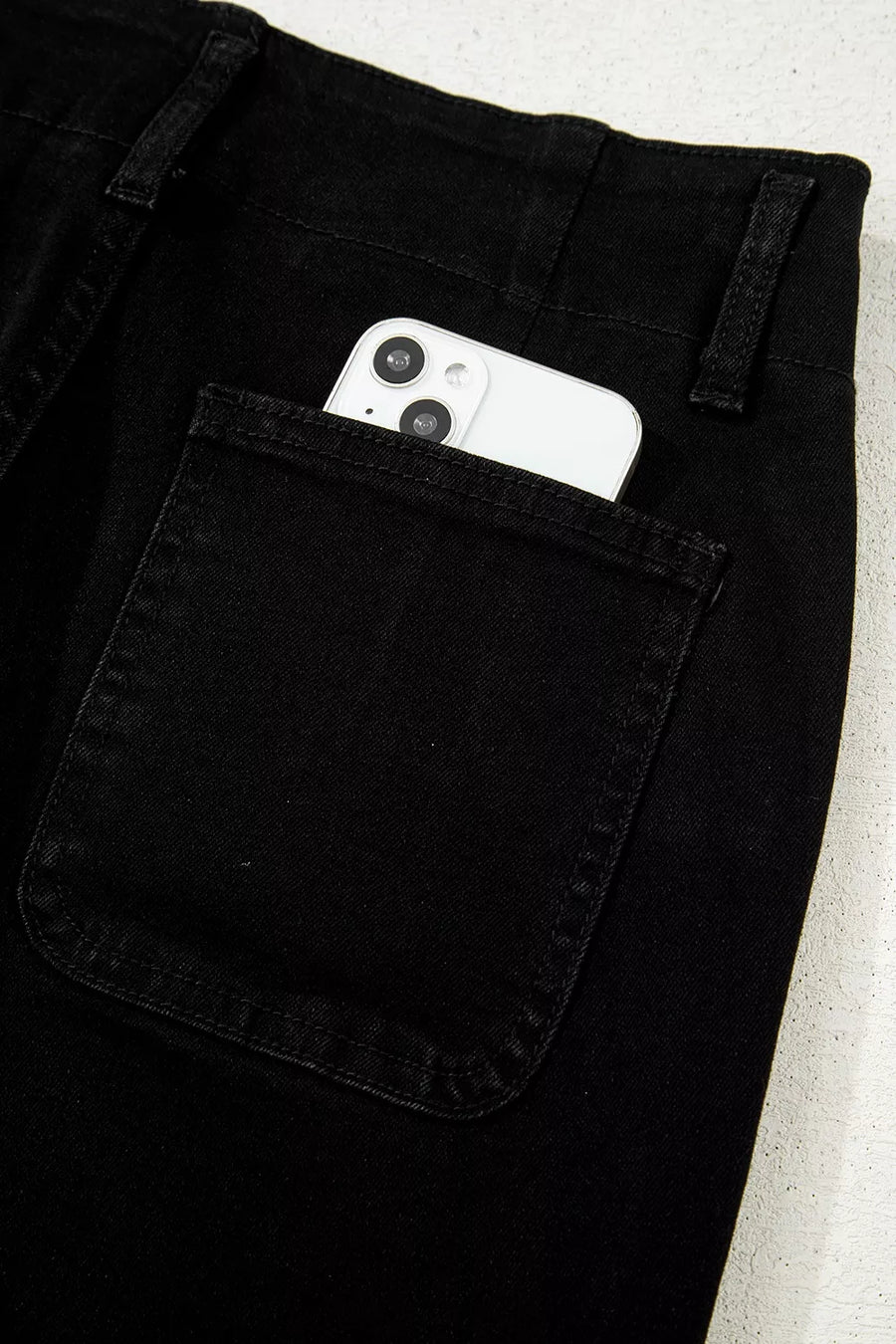 2-button High Waist Flared Jeans option 12
