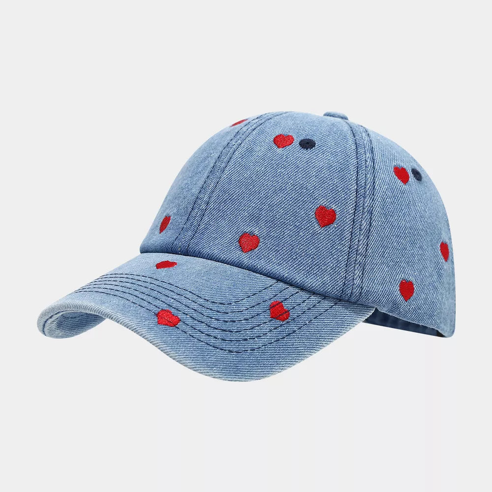 cap featuring heart in Dark with Denim Imported Size &amp texture