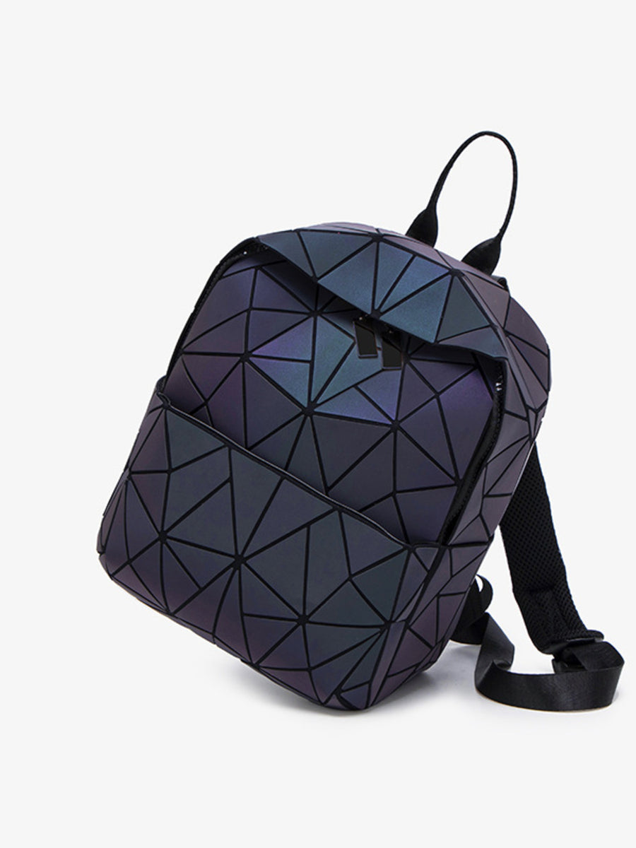 backpack featuring geometric in dark purple with PVC Imported Size &amp texture