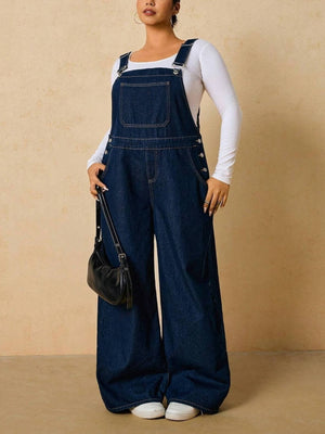95%cotton,5%spandex Care instructions: Machine wash cold overalls in Dusty Blue with loose silhouette