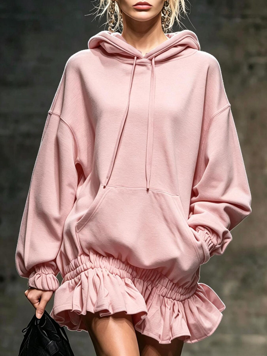 Pink mini dress with mini and pullover