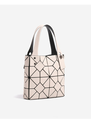 handbag featuring geometric in black with PVC Imported Size &amp texture