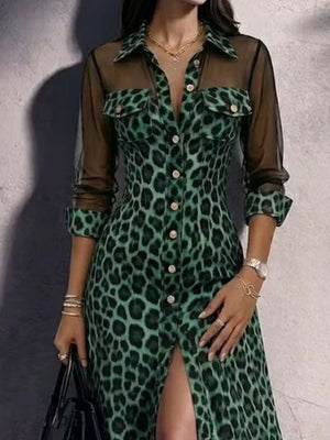 maxi dress featuring leopard in black with 100% polyester Care instructions: Machine wash cold texture