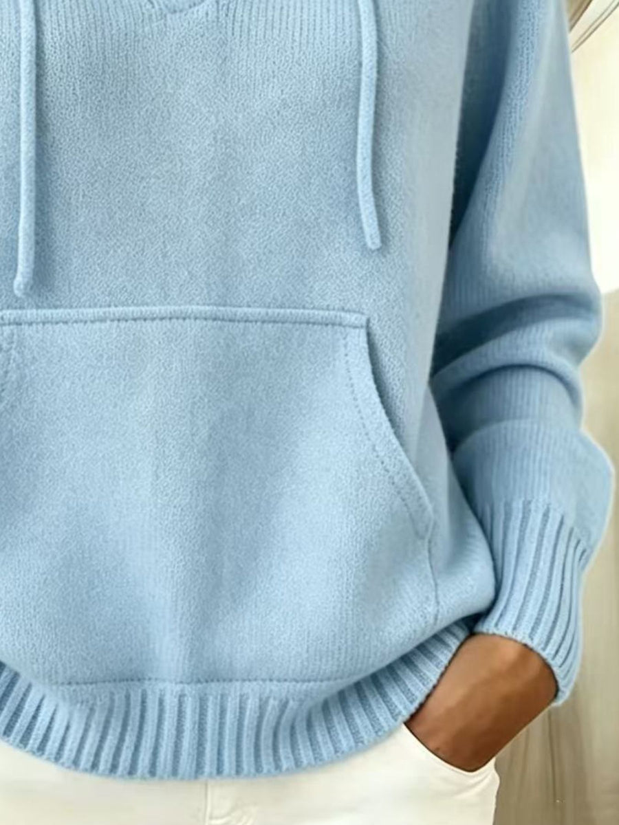 100% polyester Care instructions: Machine wash cold pullover hoodie in Sky Blue with relaxed silhouette