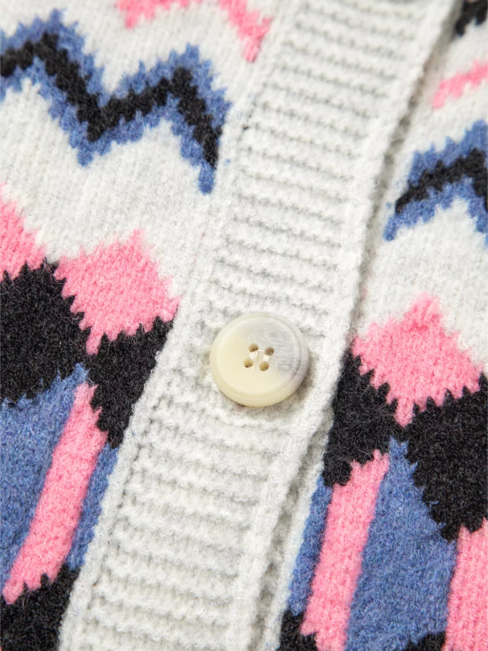 Stripe Geometric Button Up Sweater Cardigan option 10