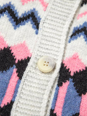 Stripe Geometric Button Up Sweater Cardigan option 10