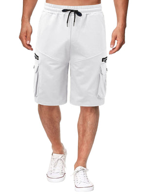 Black cargo shorts with bermuda and drawstring | elastic