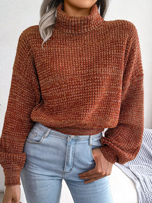 modern turtleneck sweater in Beige with turtleneck