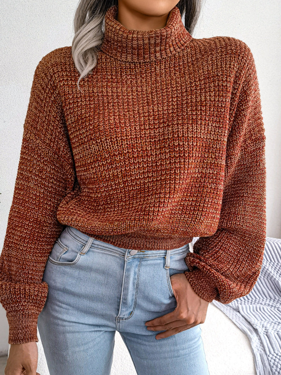 modern turtleneck sweater in Beige with turtleneck