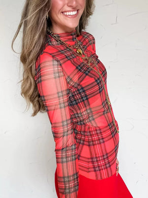 Deep Rose blouse with hip-length and pullover