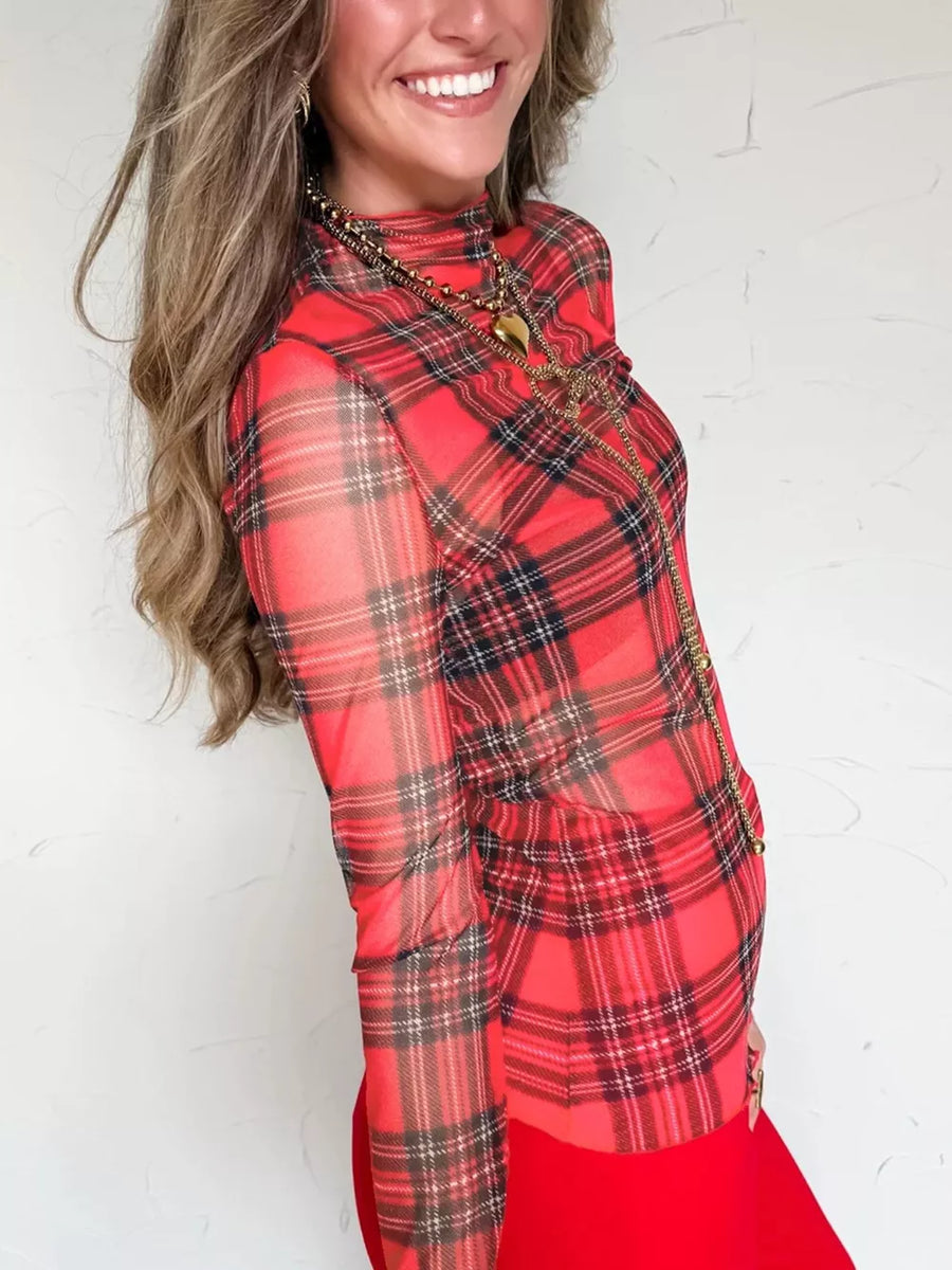 Deep Rose blouse with hip-length and pullover