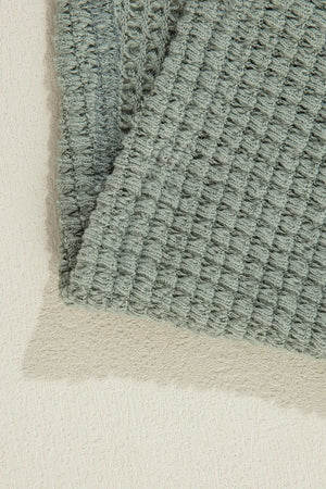 Waffle Knit Open-Front Duster in Sage