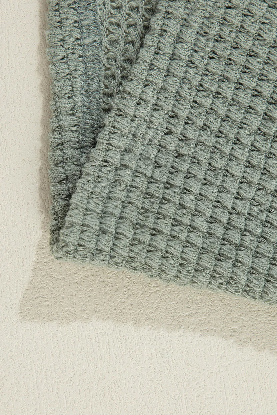 Waffle Knit Open-Front Duster in Sage