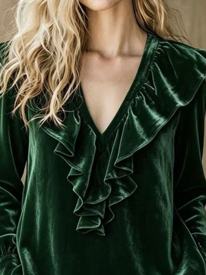 100% polyester Care instructions: Machine wash cold blouse in mustard with relaxed silhouette