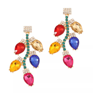 fuchsia earrings with drop and post-back