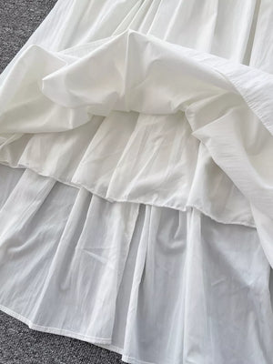 Gathered Waist High-waisted Skirt With Pockets in Black