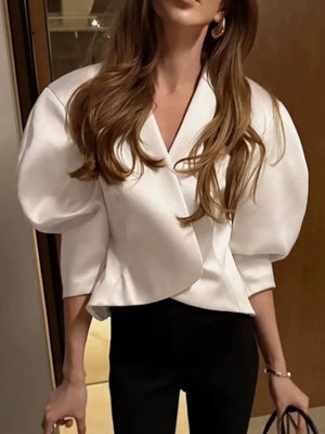 Apricot blazer with cropped and open-front