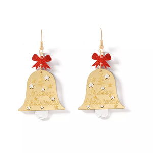 Mustard earrings with 2.7 inches and hook-and-eye