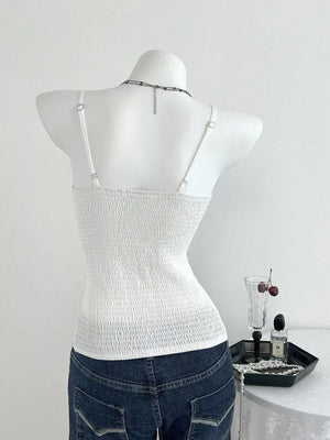 Smocked Lace Detail Cami option 6