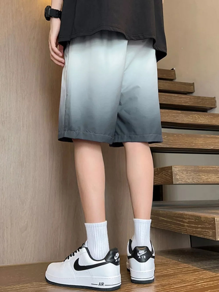 Men's Plus Size Drawstring Loose Fit Shorts in Black