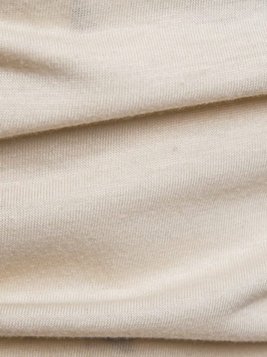 Light Khaki cotton t-shirt fabric with a subtle ribbed texture.