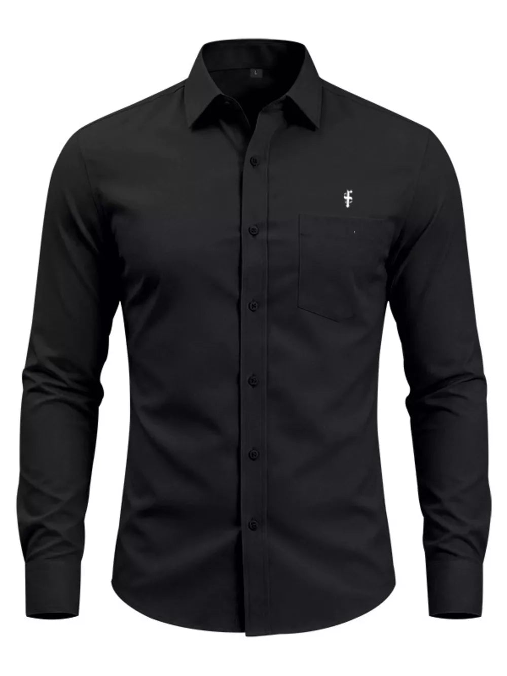 Pink Men's Slim Fit Button Up Shirt Plus Size