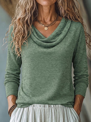 Cerise t-shirt with hip-length and pullover