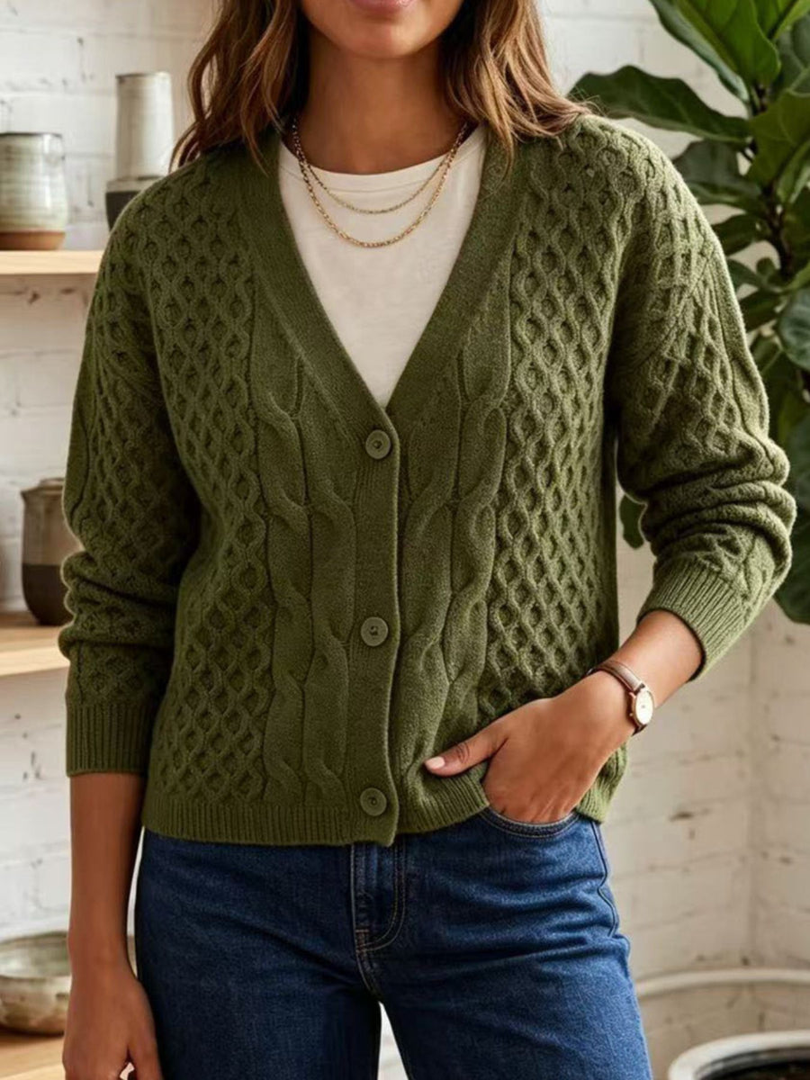 cardigan featuring cable knit in Black with 95% polyester, 5% spandex Care instructions: Machine wash cold texture