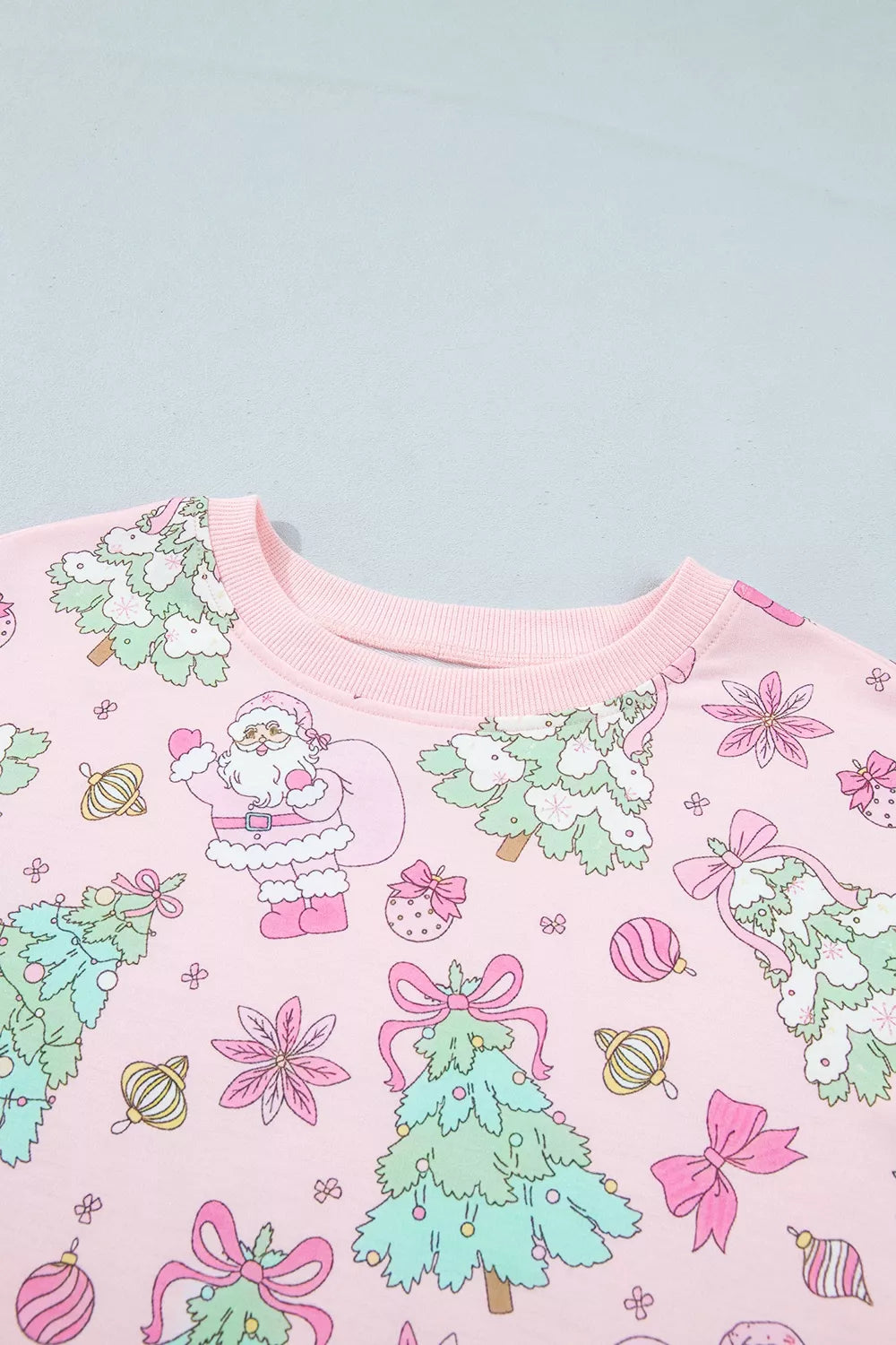 festive pajama set in Blush Pink with round neck