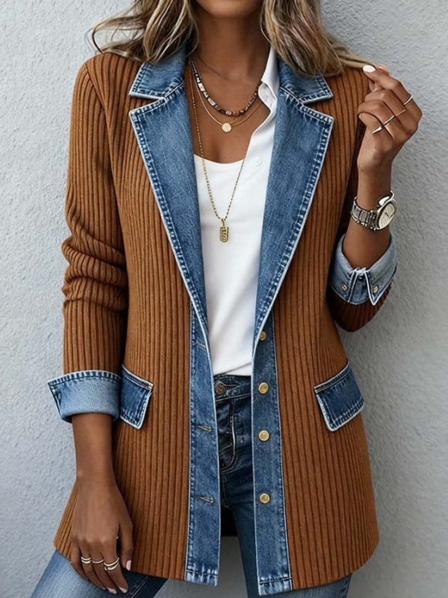 Apricot relaxed cardigan with collared