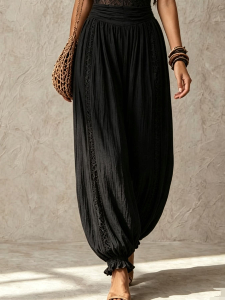 jumpsuit in Dark Gray with lace bodice and full-length
