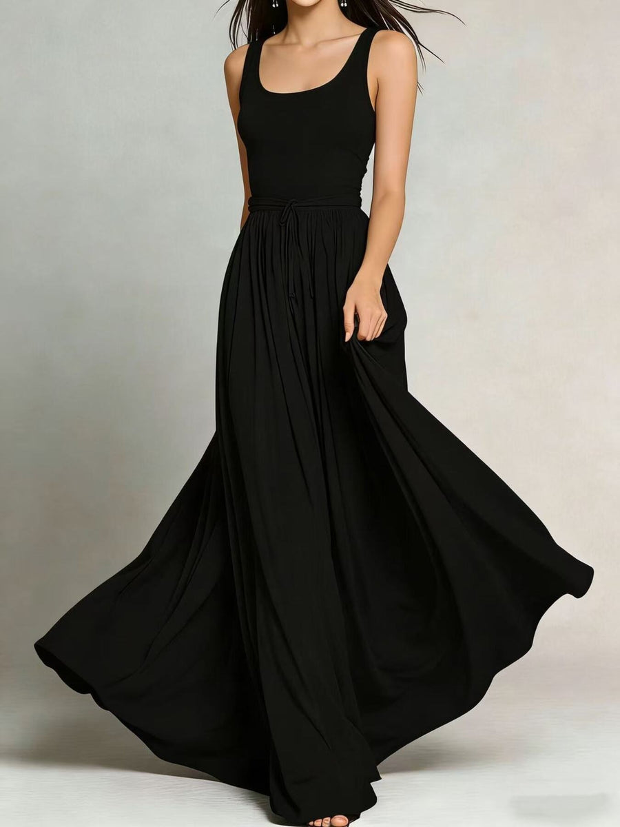 Terracotta maxi dress with maxi and pullover