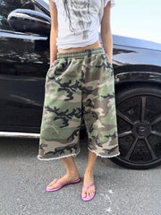 Gray Wide-leg Cropped Sweatpants With Pockets
