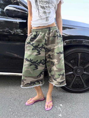 Gray Wide-leg Cropped Sweatpants With Pockets
