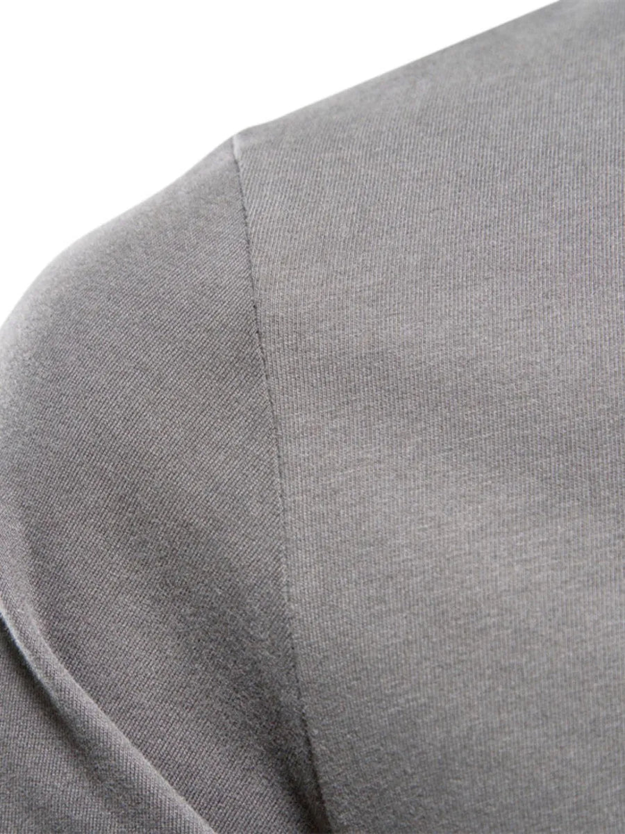 White Textured Crew-Neck Tee with Patch