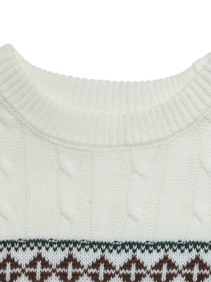 ivory pullover sweater with stretchy and long sleeve