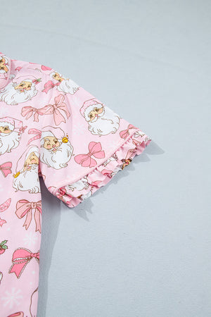 Blush Pink relaxed pajama set with collared