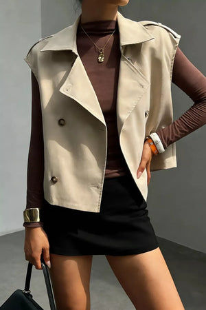 100% polyester Care instructions: Machine wash cold vest in Beige with regular silhouette